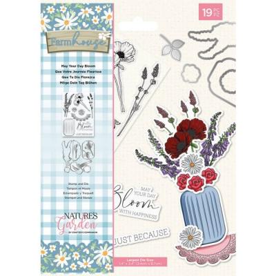 Crafter's Companion Farmhouse Clear Stamps & Die - May Your Day Bloom